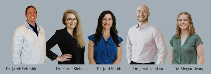 Chiropractor Lincoln NE Joni Smith Karen Sloboda Jered Lemkau Megan Drury Jarek Schmidt Hero
